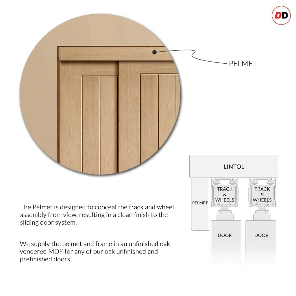 Bespoke Calabria Oak Glazed 3 Door Maximal Wardrobe and Frame Kit