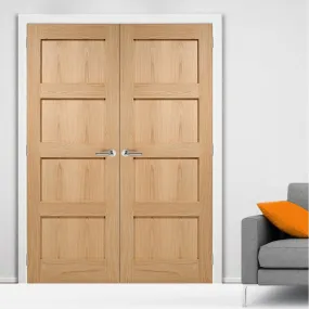 Bespoke Contemporary 4P Oak Fire Internal Door Pair - 1/2 Hour Fire Rated