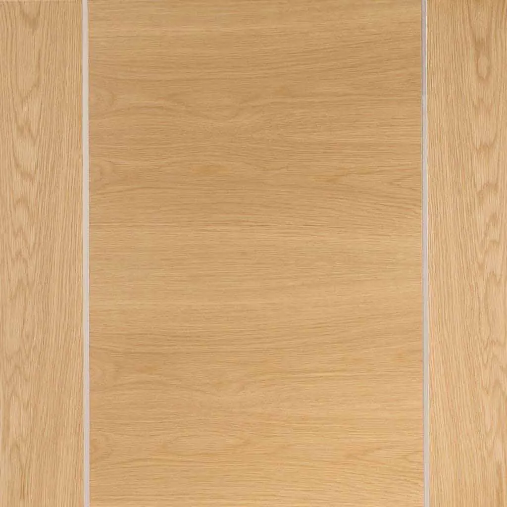 Bespoke Forli Oak Flush 2 Door Maximal Wardrobe and Frame Kit - Aluminium Inlay - Prefinished