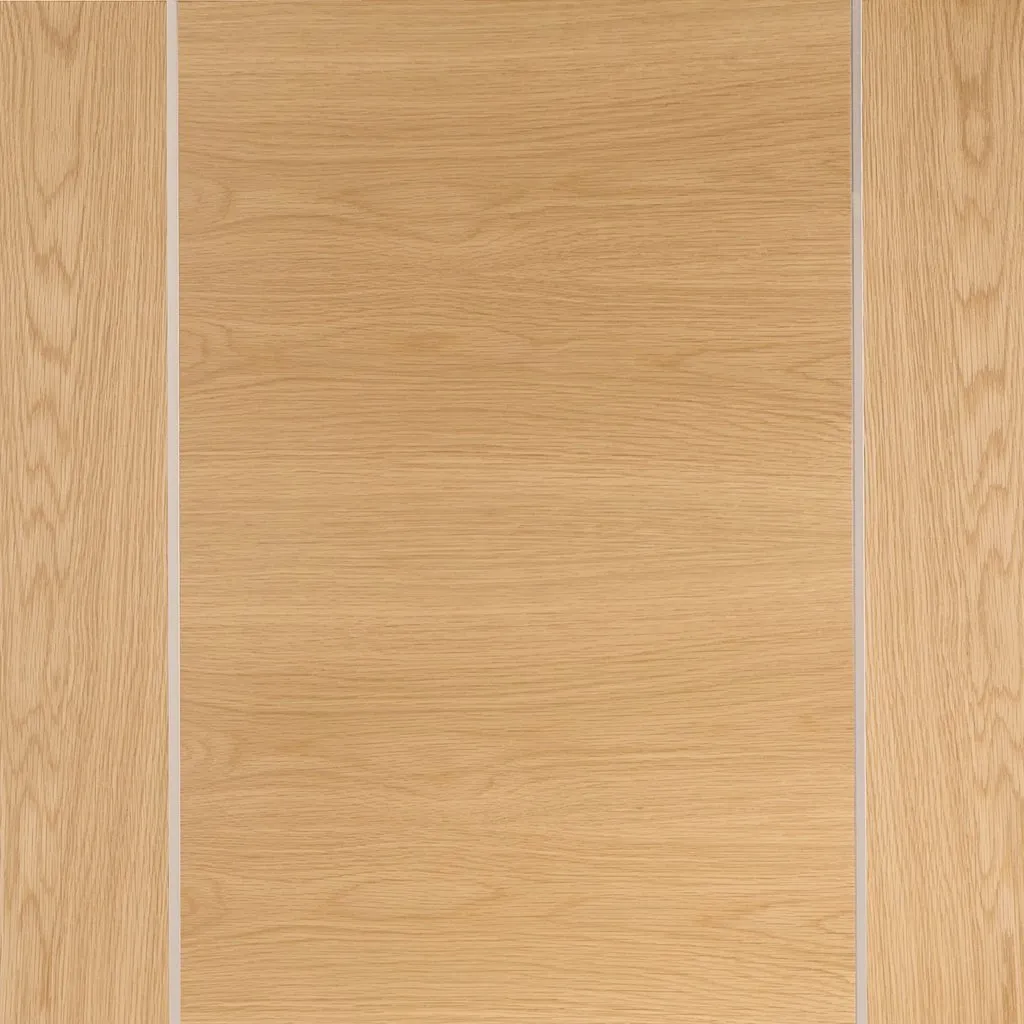 Bespoke Forli Oak Flush Single Pocket Door - Aluminium Inlay - Prefinished