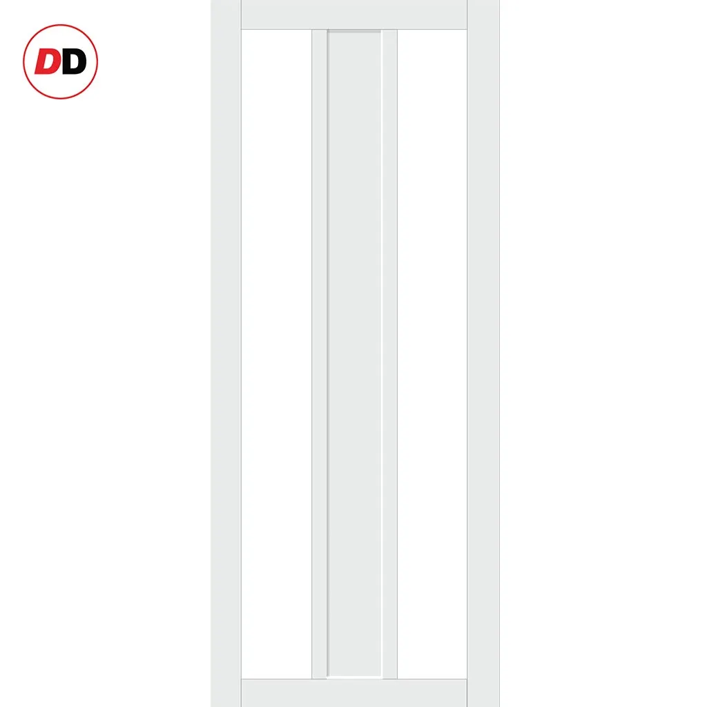 Bespoke Handmade Eco-Urban® Avenue 2 Pane 1 Panel Double Evokit Pocket Door DD6410G Clear Glass - Colour Options