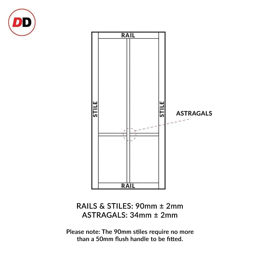 Bespoke Handmade Eco-Urban® Bronx 4 Panel Single Evokit Pocket Door DD6315 - Colour Options