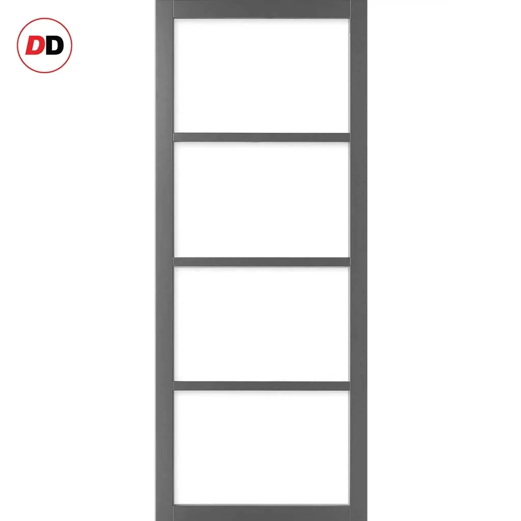 Bespoke Handmade Eco-Urban® Brooklyn 4 Pane Double Evokit Pocket Door DD6308G - Clear Glass - Colour Options