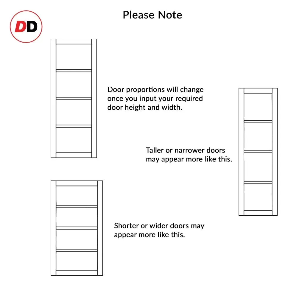 Bespoke Handmade Eco-Urban® Brooklyn 4 Pane Double Evokit Pocket Door DD6308G - Clear Glass - Colour Options