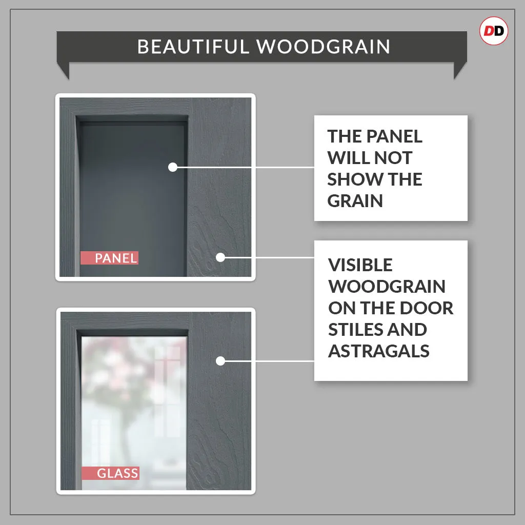 Bespoke Handmade Eco-Urban® Brooklyn 4 Pane Double Evokit Pocket Door DD6308G - Clear Glass - Colour Options