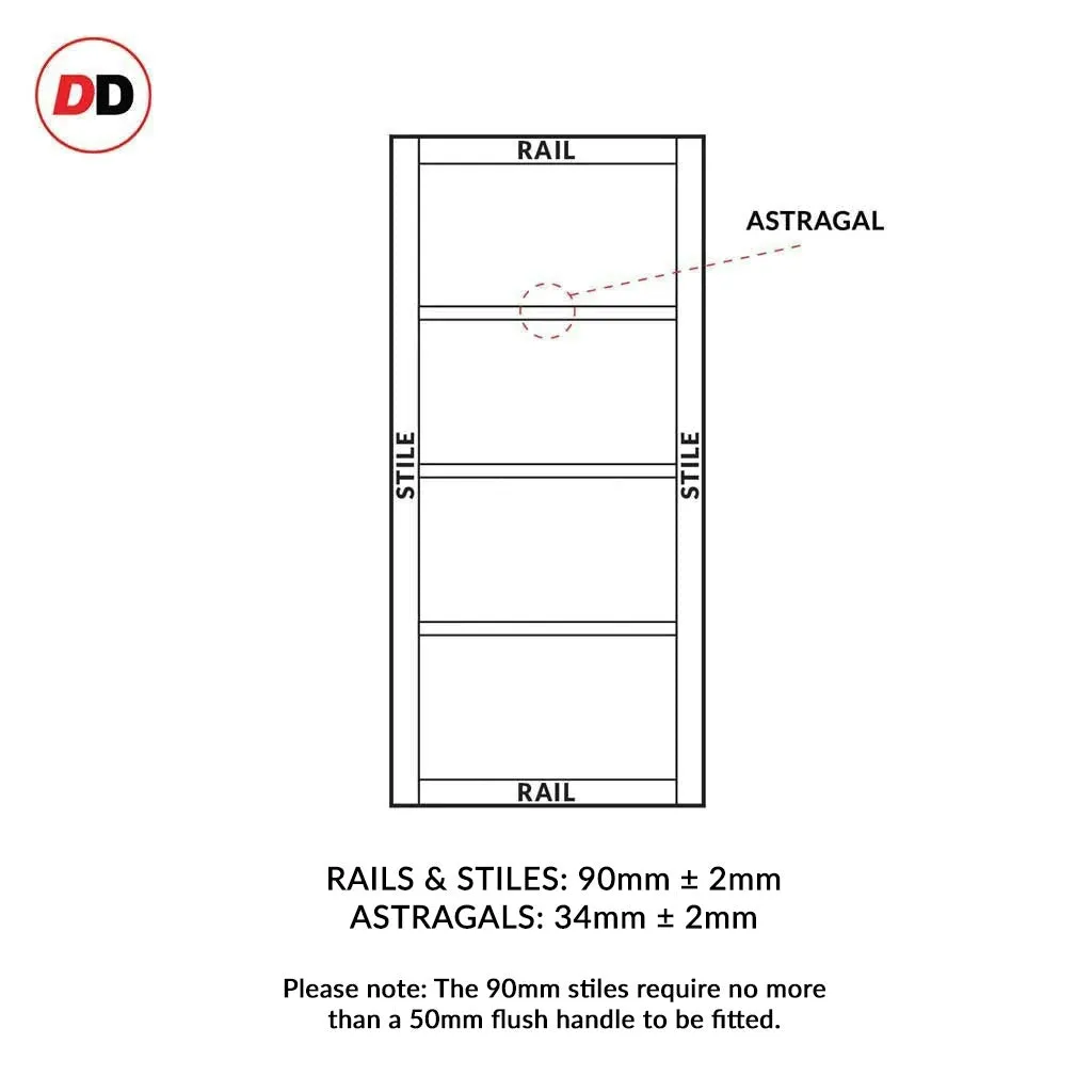 Bespoke Handmade Eco-Urban® Brooklyn 4 Panel Double Evokit Pocket Door DD6307 - Colour Options