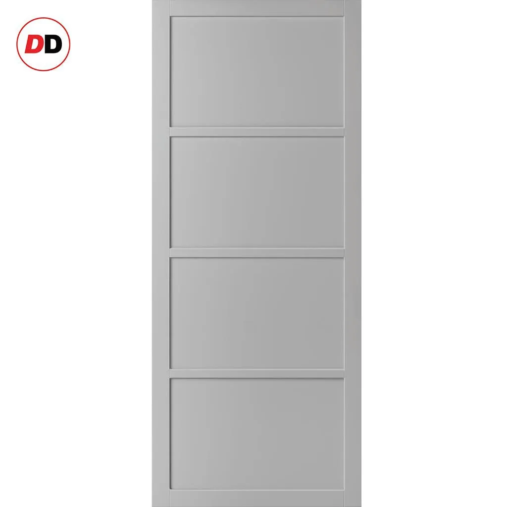 Bespoke Handmade Eco-Urban® Brooklyn 4 Panel Double Evokit Pocket Door DD6307 - Colour Options