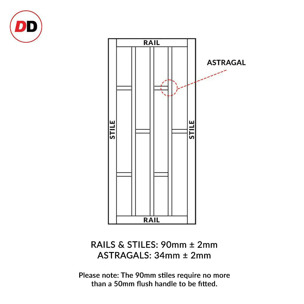 Bespoke Handmade Eco-Urban® Caledonia 10 Panel Double Absolute Evokit Pocket Door DD6433 - Colour Options