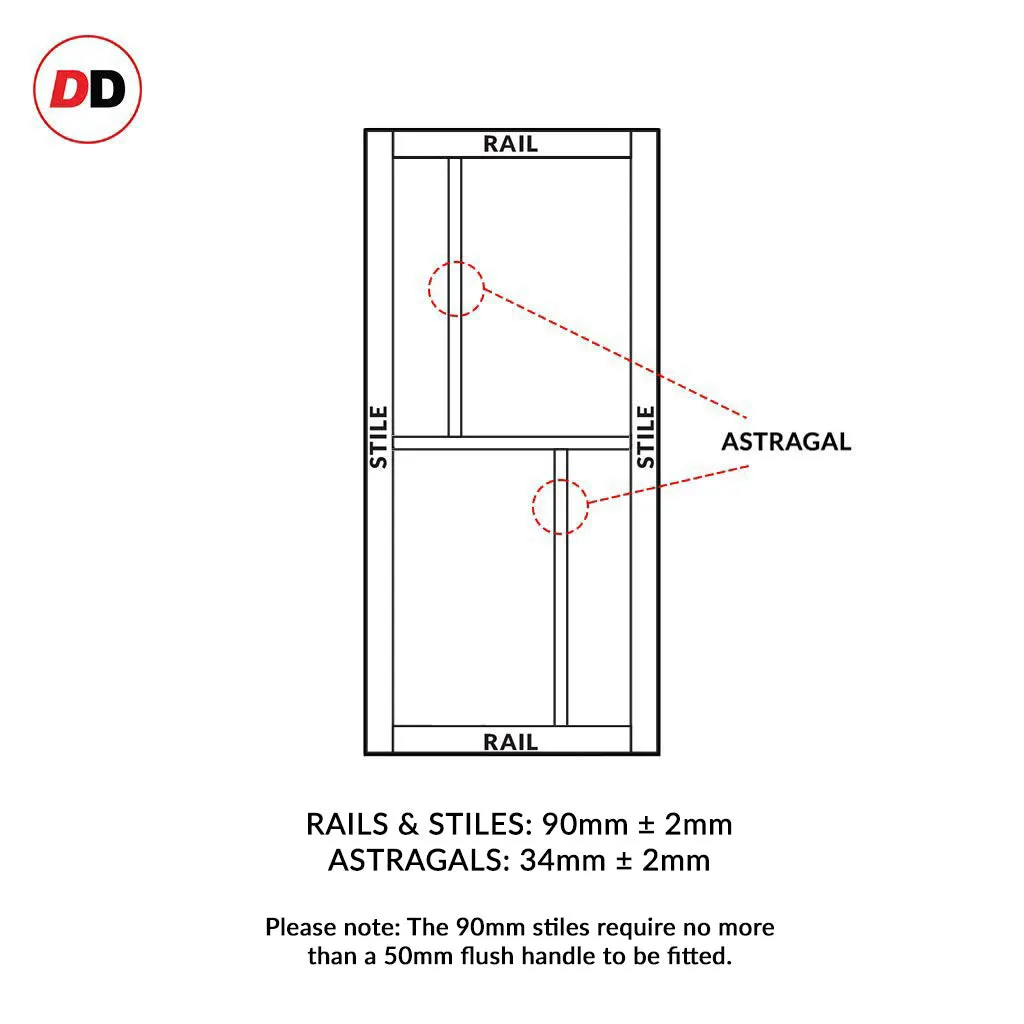 Bespoke Handmade Eco-Urban® Hampton 4 Pane Single Absolute Evokit Pocket Door DD6413G Clear Glass - Colour Options