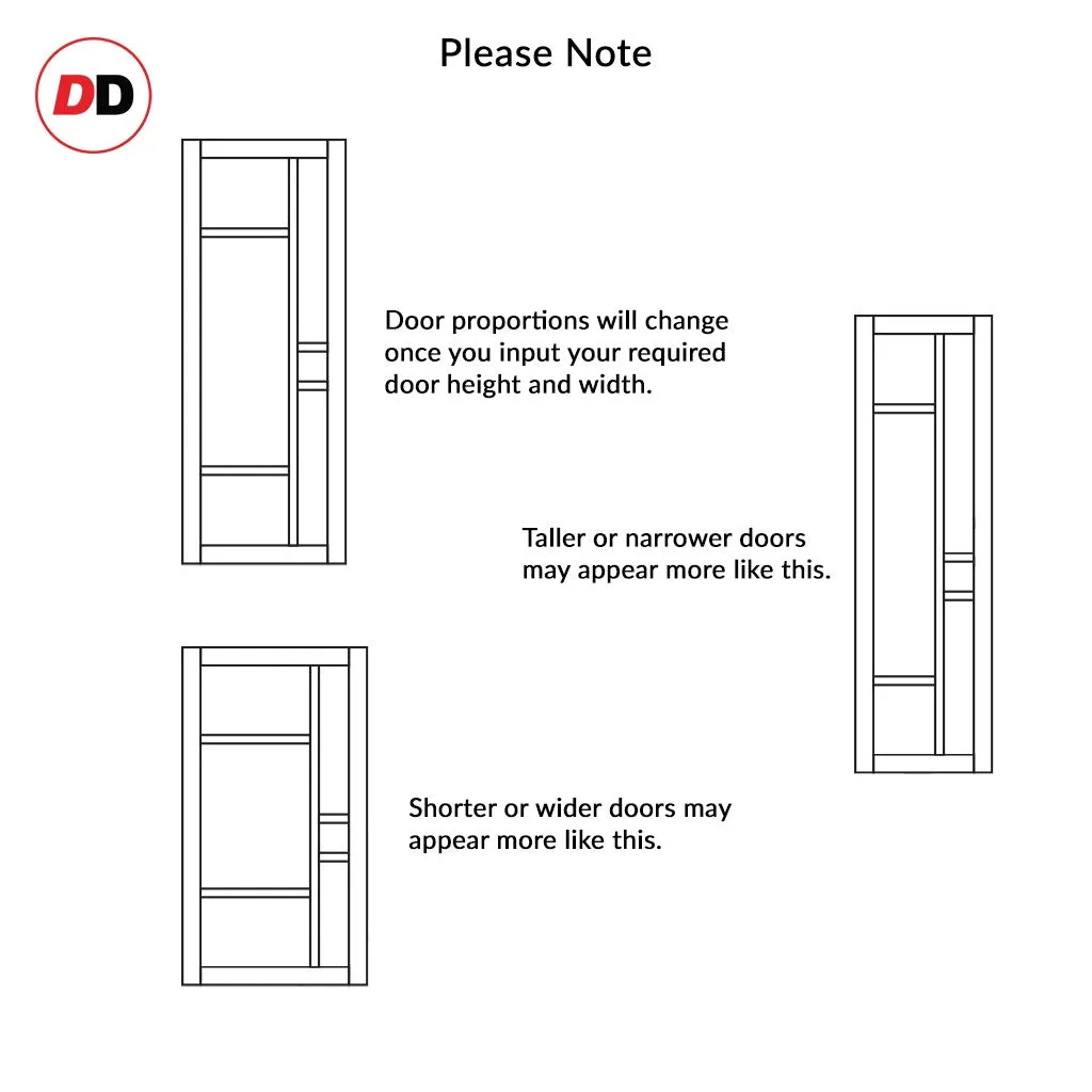 Bespoke Handmade Eco-Urban® Jura 5 Pane 1 Panel Single Absolute Evokit Pocket Door DD6431G Clear Glass - Colour Options