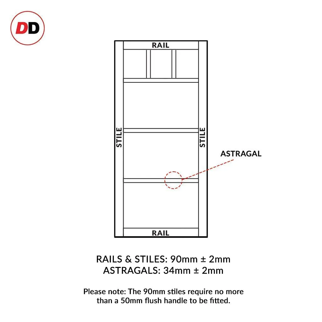 Bespoke Handmade Eco-Urban® Lagos 6 Panel Double Absolute Evokit Pocket Door DD6427 - Colour Options