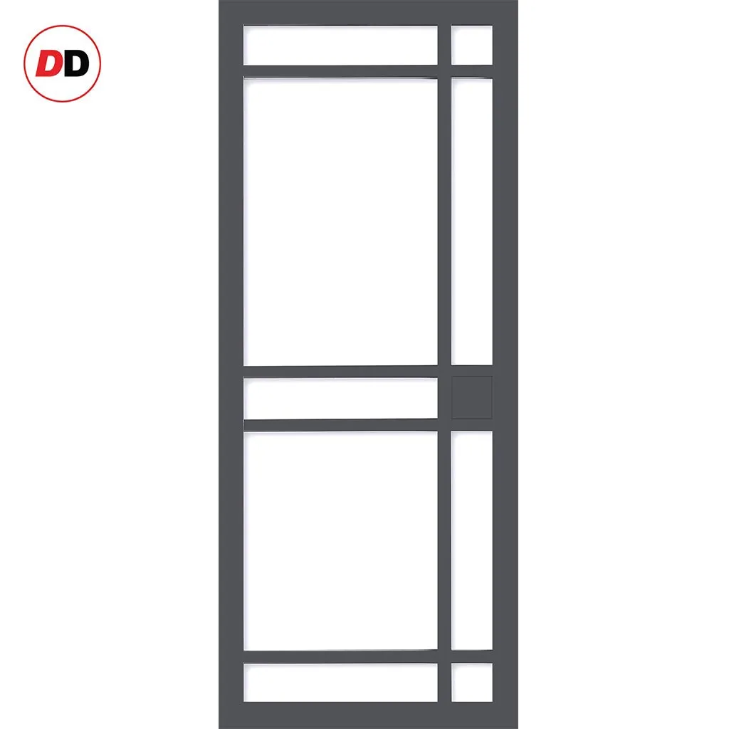 Bespoke Handmade Eco-Urban® Leith 9 Pane Single Absolute Evokit Pocket Door DD6316G - Clear Glass - Colour Options