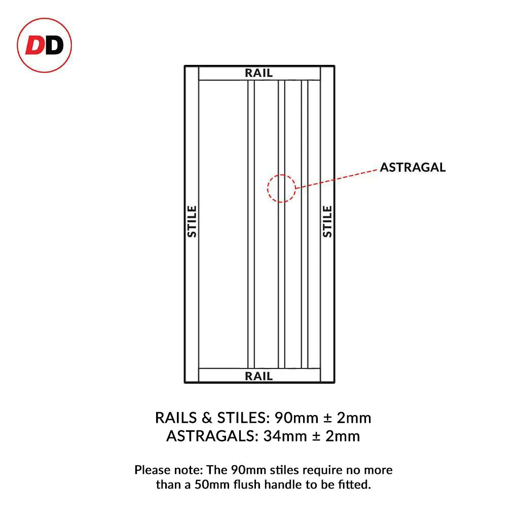 Bespoke Handmade Eco-Urban® Malmo 4 Panel Double Evokit Pocket Door DD6401 - Colour Options