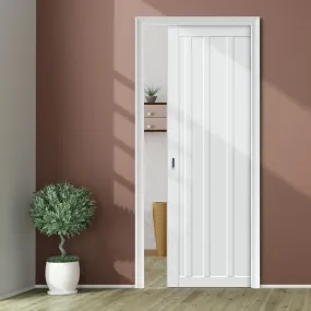 Bespoke Handmade Eco-Urban® Malmo 4 Panel Single Evokit Pocket Door DD6401 - Colour Options