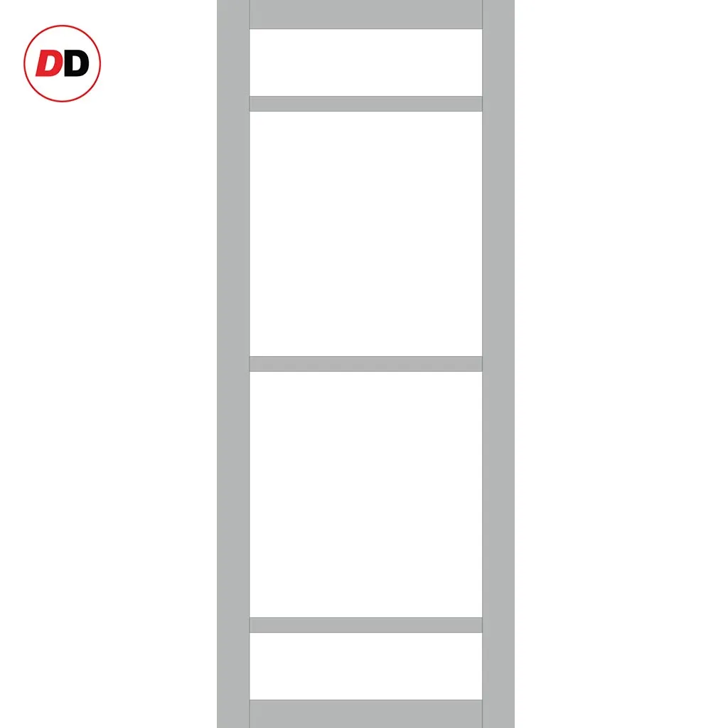 Bespoke Handmade Eco-Urban® Malvan 4 Pane Double Evokit Pocket Door DD6414G Clear Glass - Colour Options