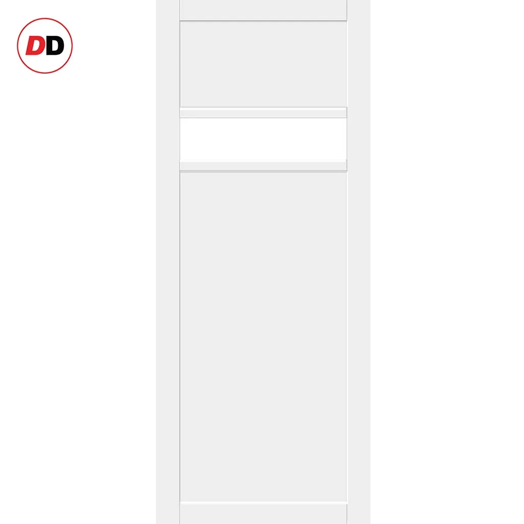 Bespoke Handmade Eco-Urban® Orkney 1 Pane 2 Panel Double Evokit Pocket Door DD6403SG Frosted Glass - Colour Options