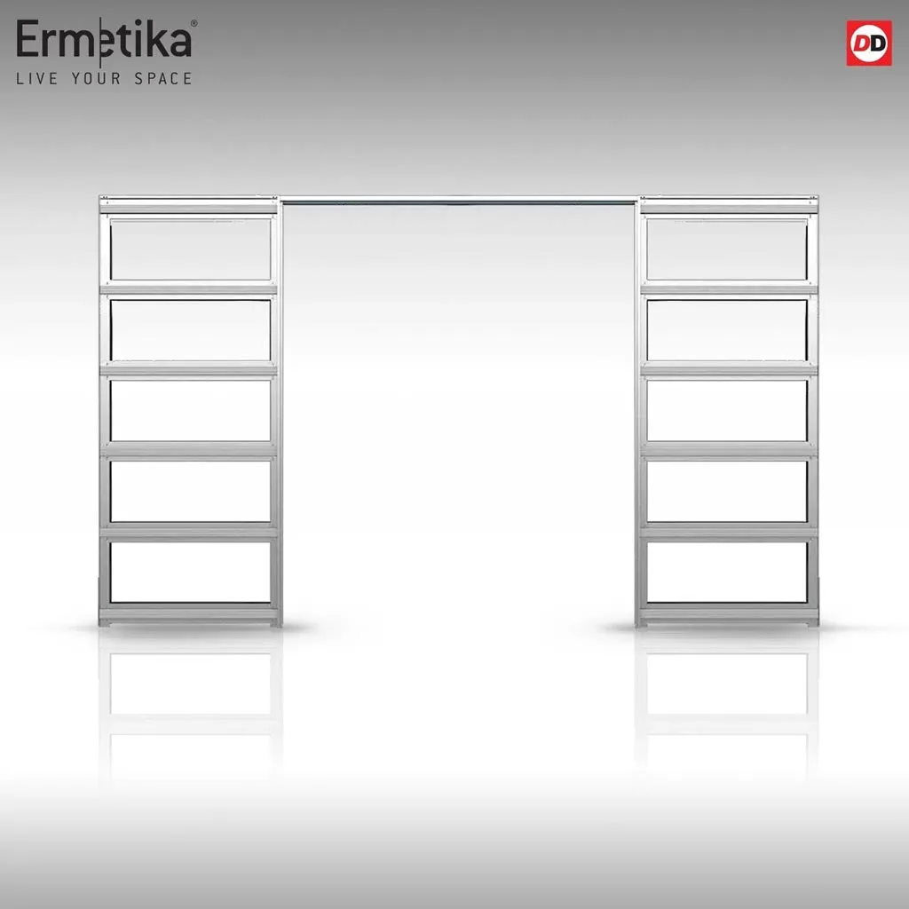 Bespoke Handmade Eco-Urban® Orkney 1 Pane 2 Panel Double Evokit Pocket Door DD6403SG Frosted Glass - Colour Options