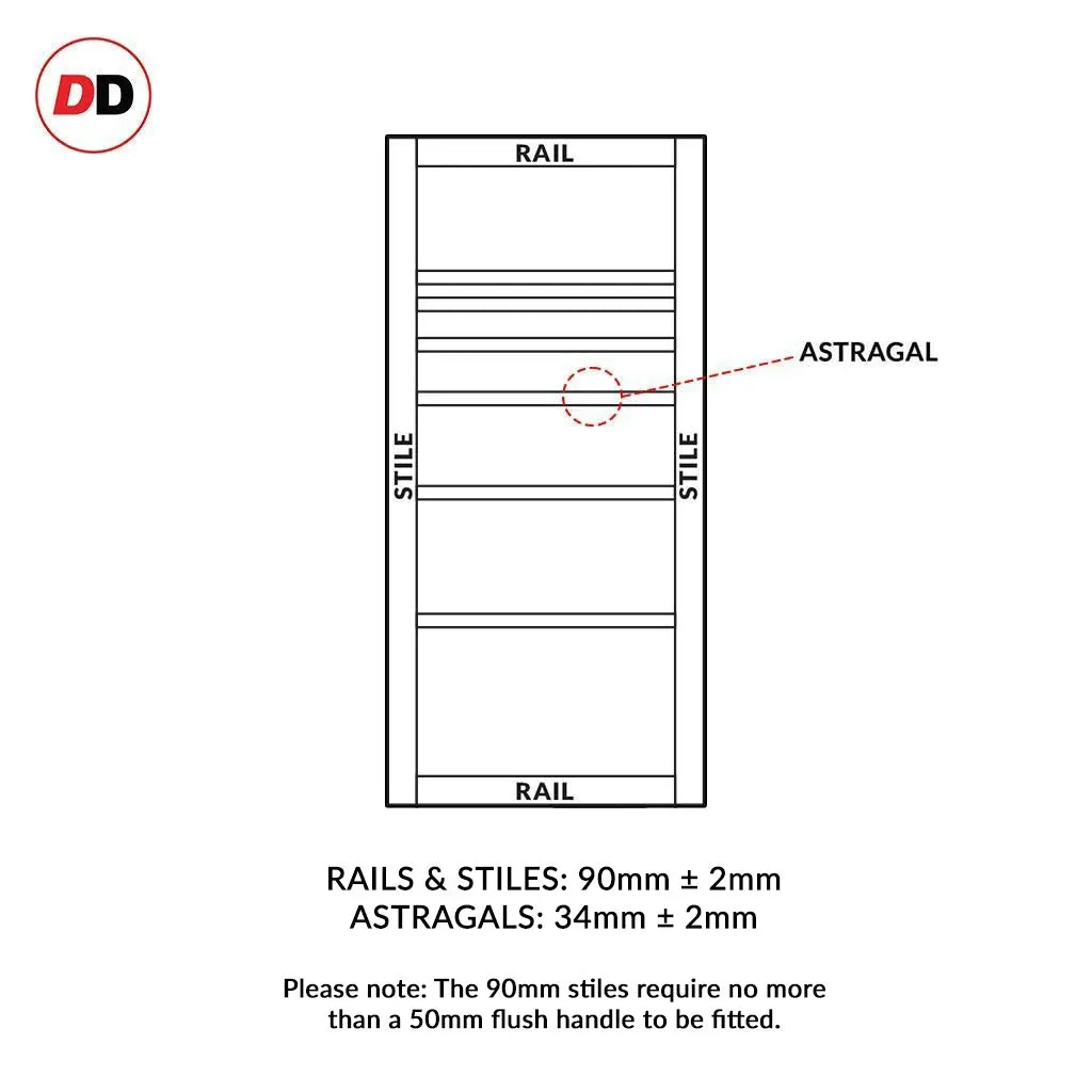 Bespoke Handmade Eco-Urban® Oslo 7 Panel Single Evokit Pocket Door DD6400 - Colour Options