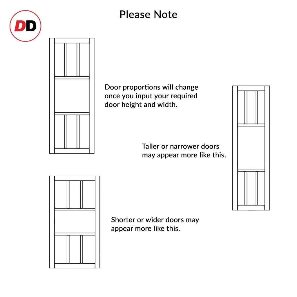 Bespoke Handmade Eco-Urban® Queensland 7 Panel Double Evokit Pocket Door DD6424 - Colour Options