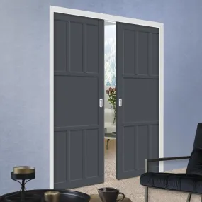 Bespoke Handmade Eco-Urban® Queensland 7 Panel Double Evokit Pocket Door DD6424 - Colour Options