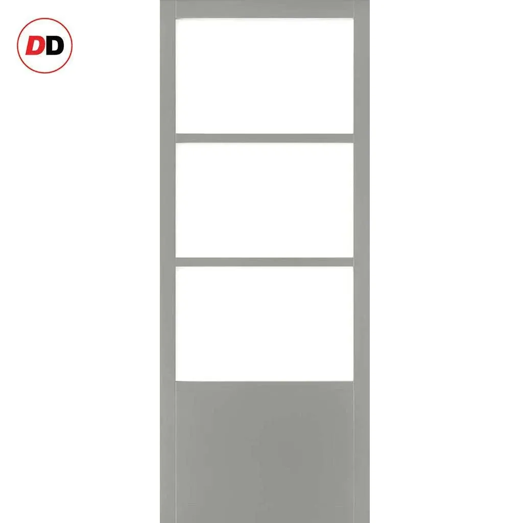 Bespoke Handmade Eco-Urban® Staten 3 Pane 1 Panel Double Absolute Evokit Pocket Door DD6310SG - Frosted Glass - Colour Options