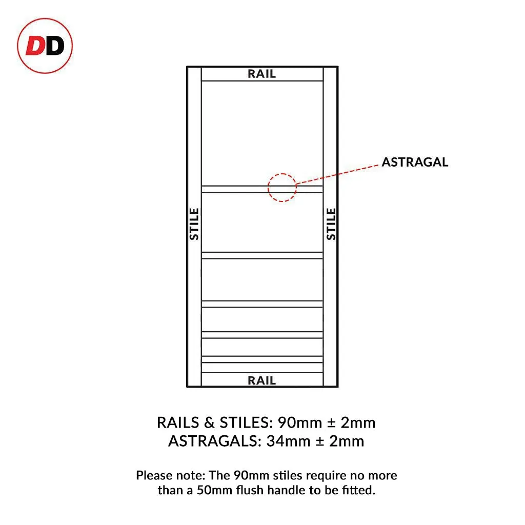 Bespoke Handmade Eco-Urban® Stockholm 7 Panel Single Evokit Pocket Door DD6407 - Colour Options