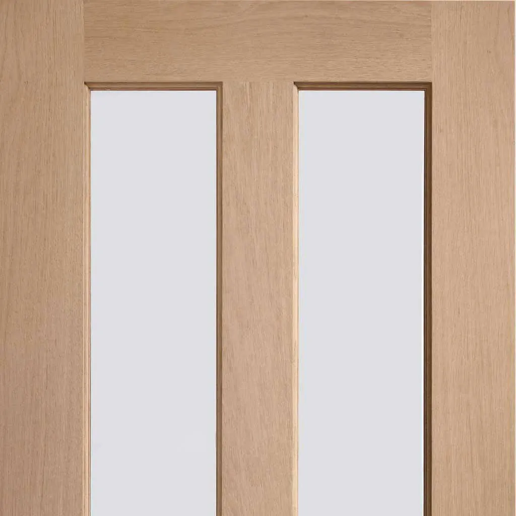 Bespoke Malton Oak Glazed 4 Door Maximal Wardrobe and Frame Kit - Prefinished