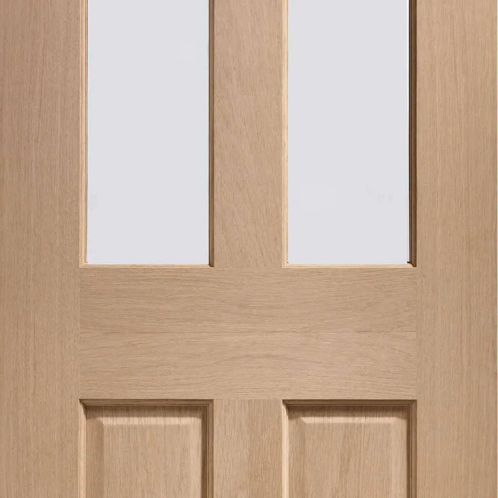 Bespoke Malton Oak Glazed 4 Door Maximal Wardrobe and Frame Kit - Prefinished