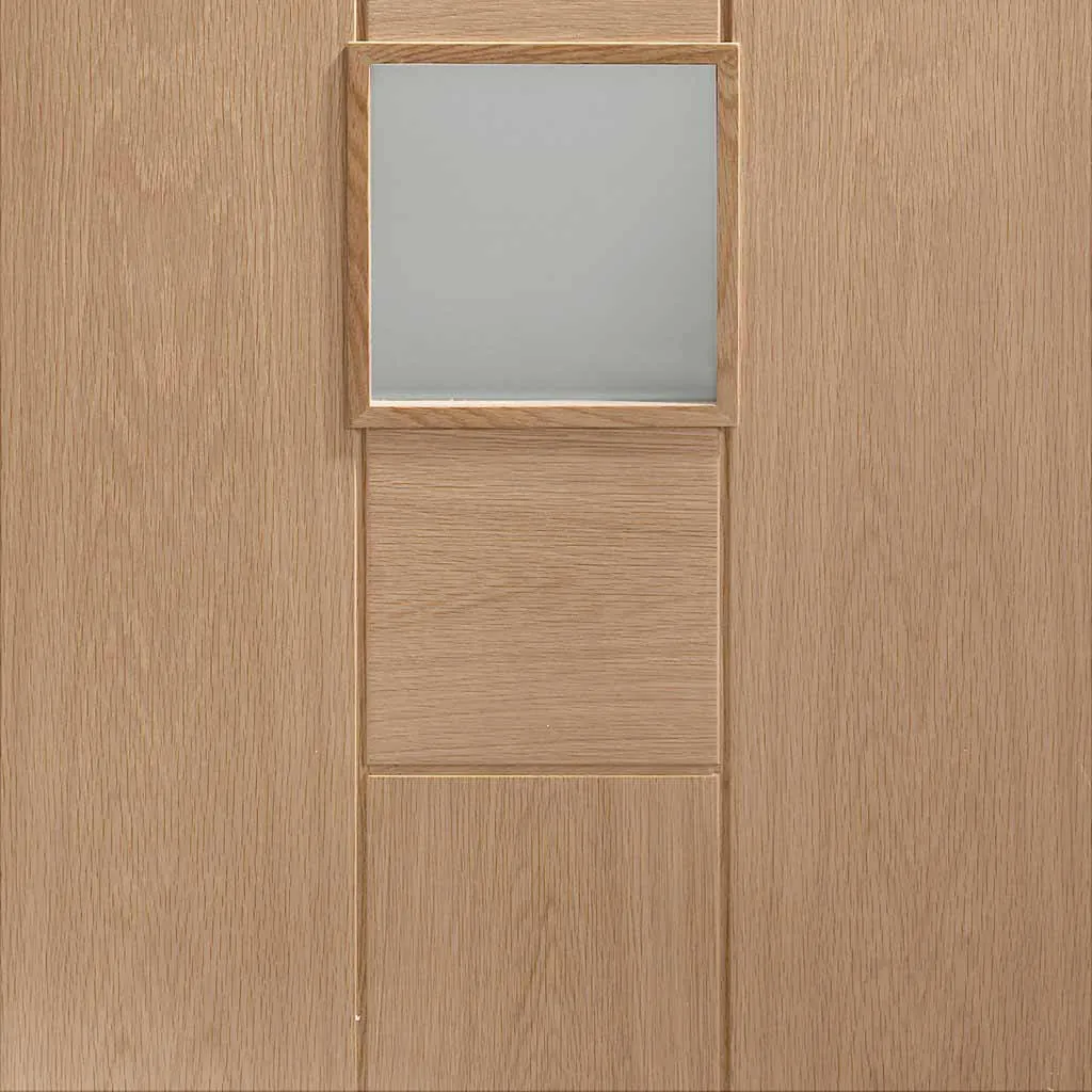 Bespoke Messina Oak Glazed Double Pocket Door - Prefinished