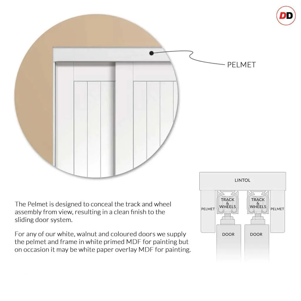 Bespoke Pass-Easi DX 1930's - 3 Sliding Doors and Frame Kit - White Primed