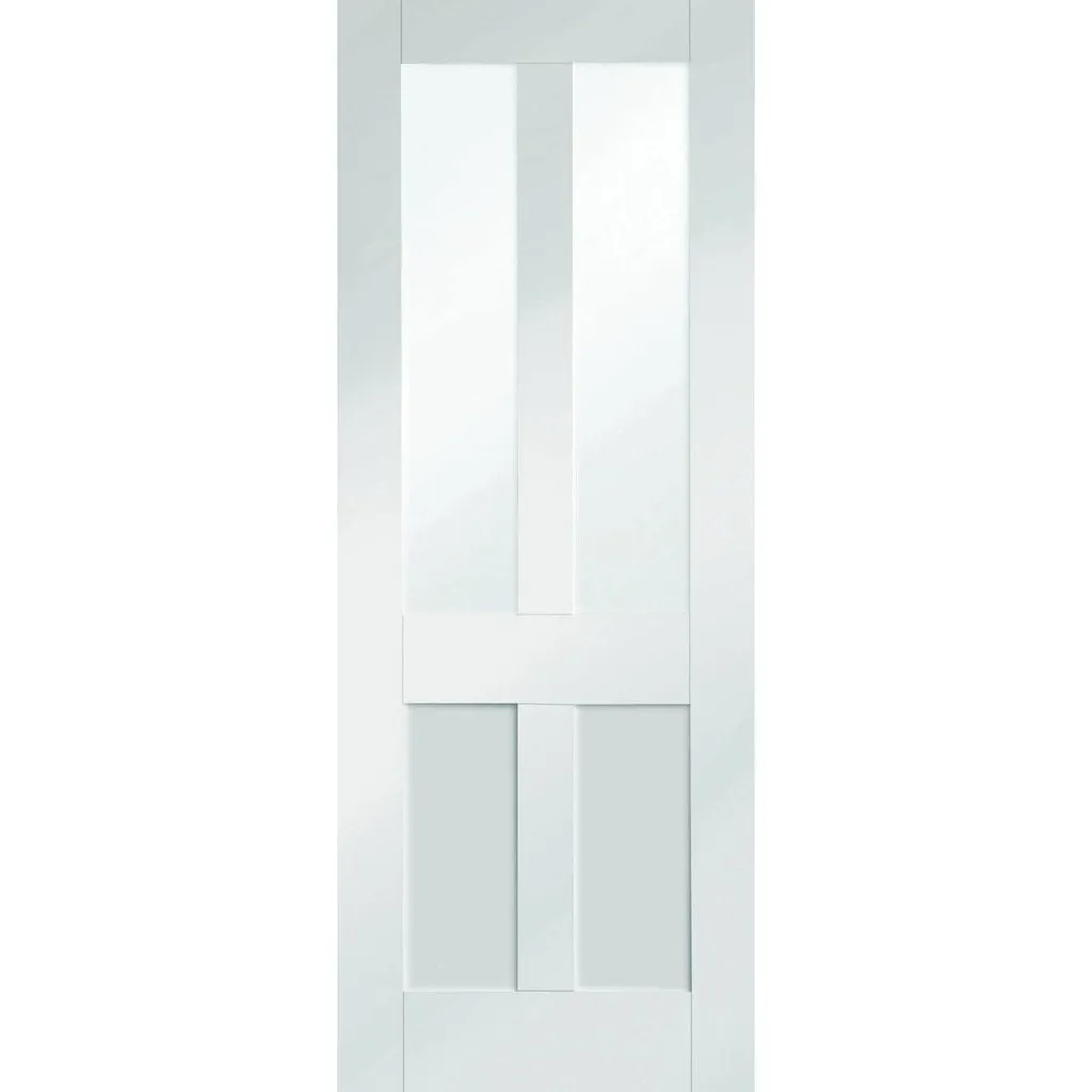 Bespoke Pass-Easi Malton Shaker Glazed - 2 Sliding Doors and Frame Kit - White Primed