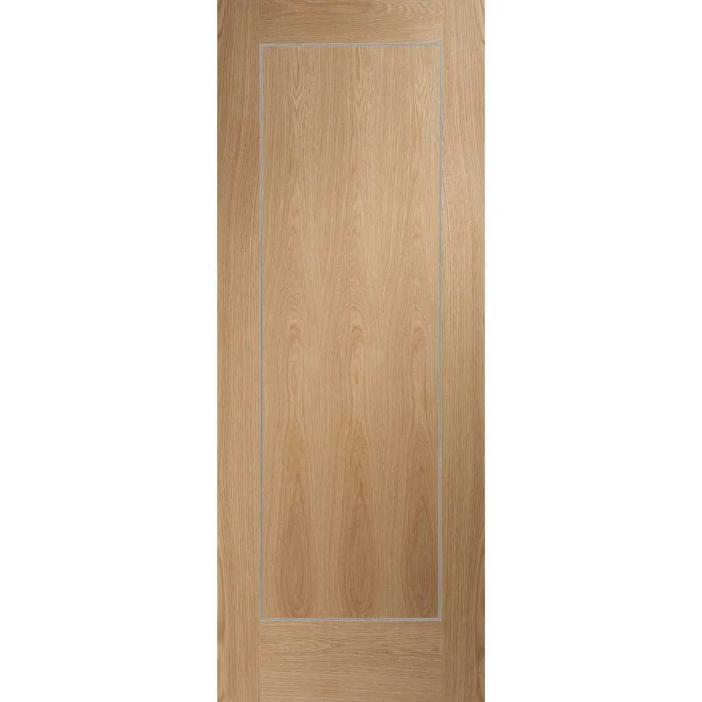 Bespoke Pass-Easi Varese Oak Flush - 4 Sliding Doors and Frame Kit - Aluminium Inlay - Prefinished