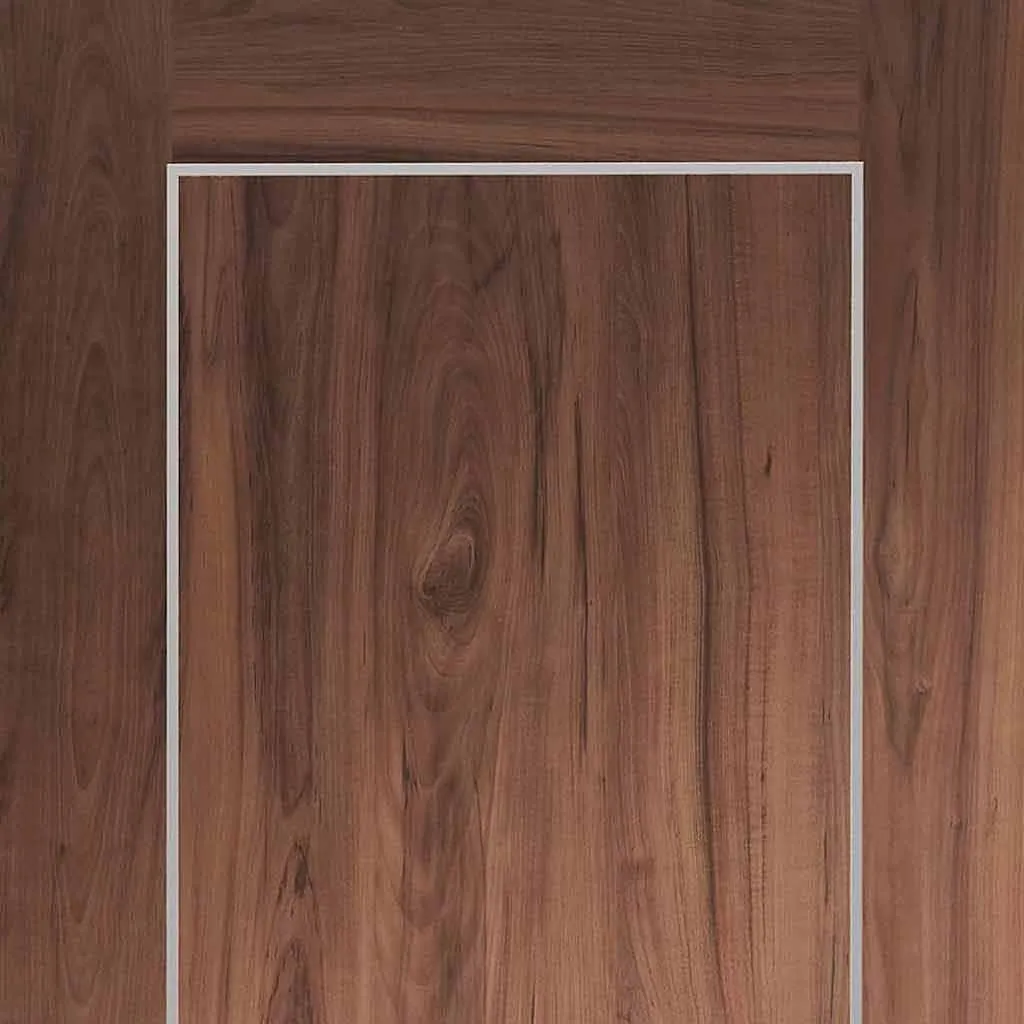 Bespoke Pass-Easi Varese Walnut Flush - 2 Sliding Doors and Frame Kit - Aluminium Inlay - Prefinished