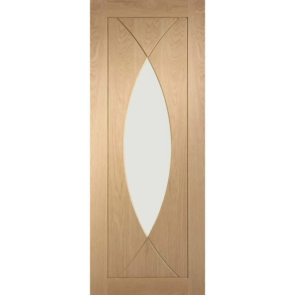 Bespoke Pesaro Oak Glazed Single Frameless Pocket Door - Prefinished