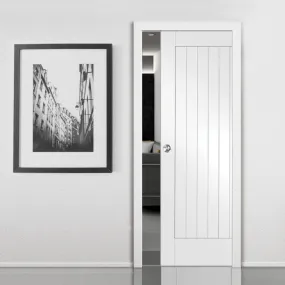 Bespoke Suffolk Flush White Primed Single Pocket Door