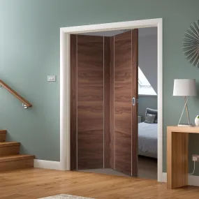 Bespoke Thrufold Forli Walnut Flush Folding 2 0 Door - Aluminium Inlay - Prefinished