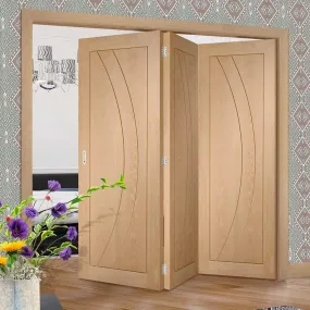 Bespoke Thrufold Salerno Oak Flush Folding 3 0 Door - Prefinished