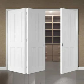 Bespoke Thrufold Victorian Shaker 4P White Primed Folding 2 1 Door