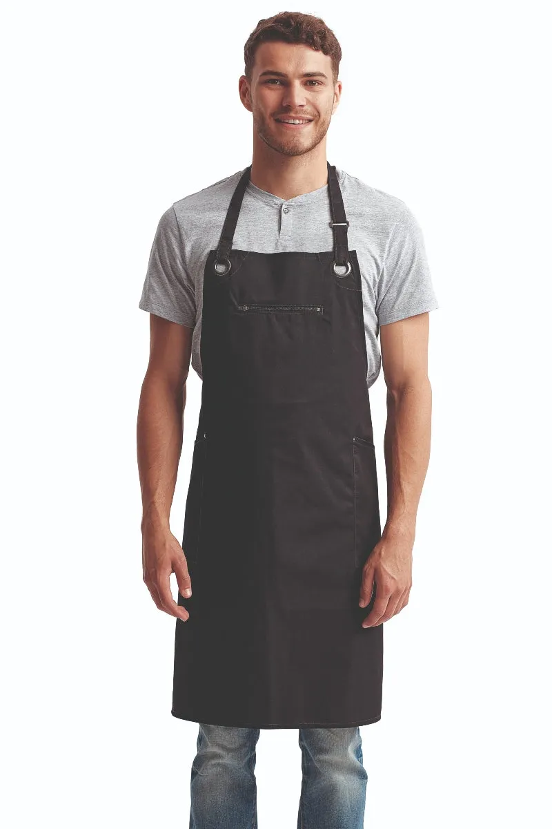 Black ‘Barley’ Sustainable Bib Apron (3 Pockets)