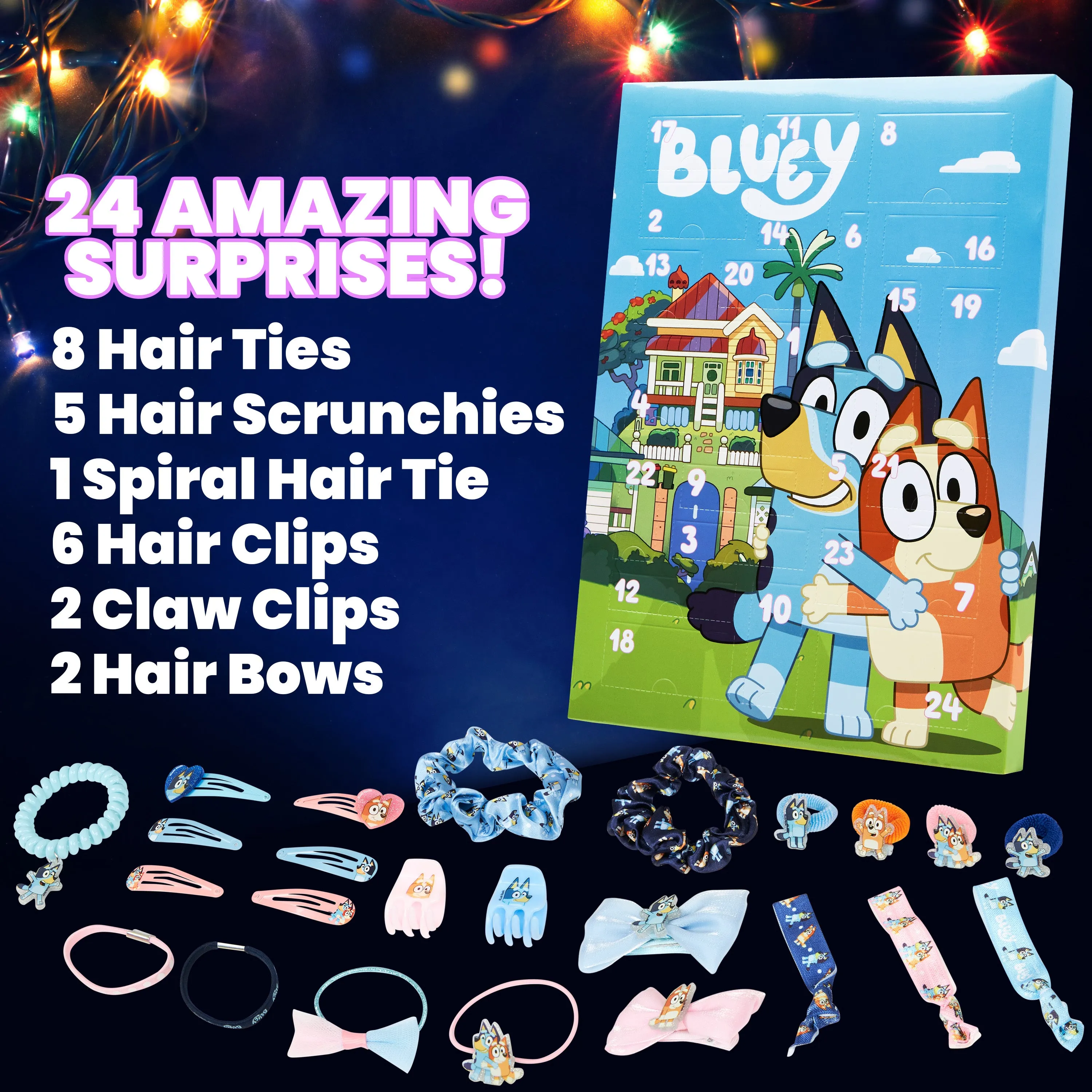 Bluey Advent Calendar 2025, Girls Hair Accessories Countdown Calendar