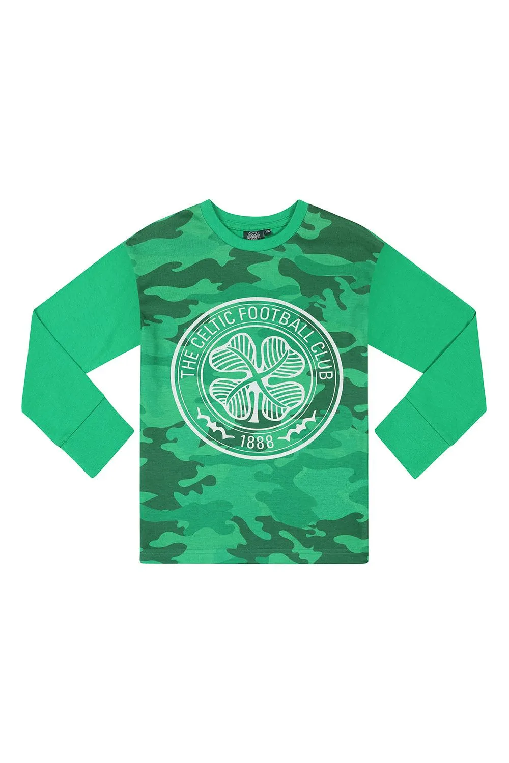 Boys Celtic FC Green Camouflage Long Pyjamas