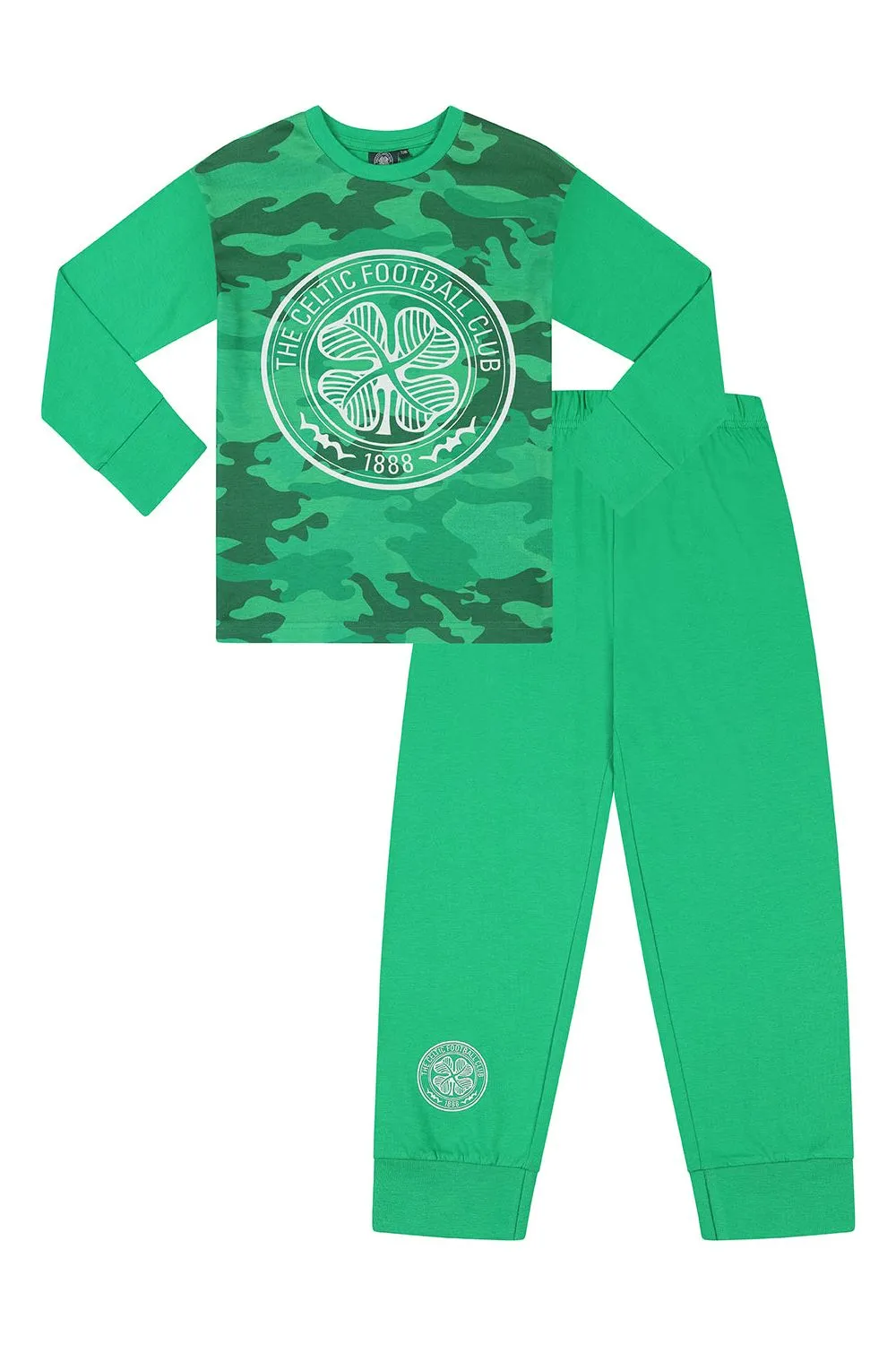 Boys Celtic FC Green Camouflage Long Pyjamas