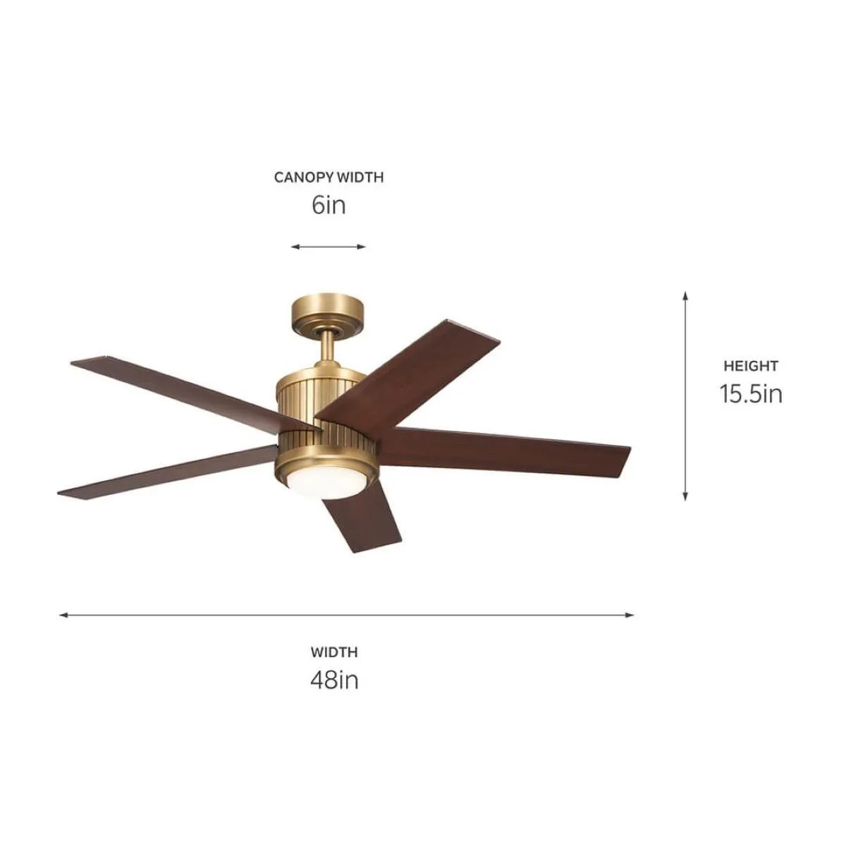 Brahm 48 Inch Natural Brass LED Indoor Ceiling Fan with Remote