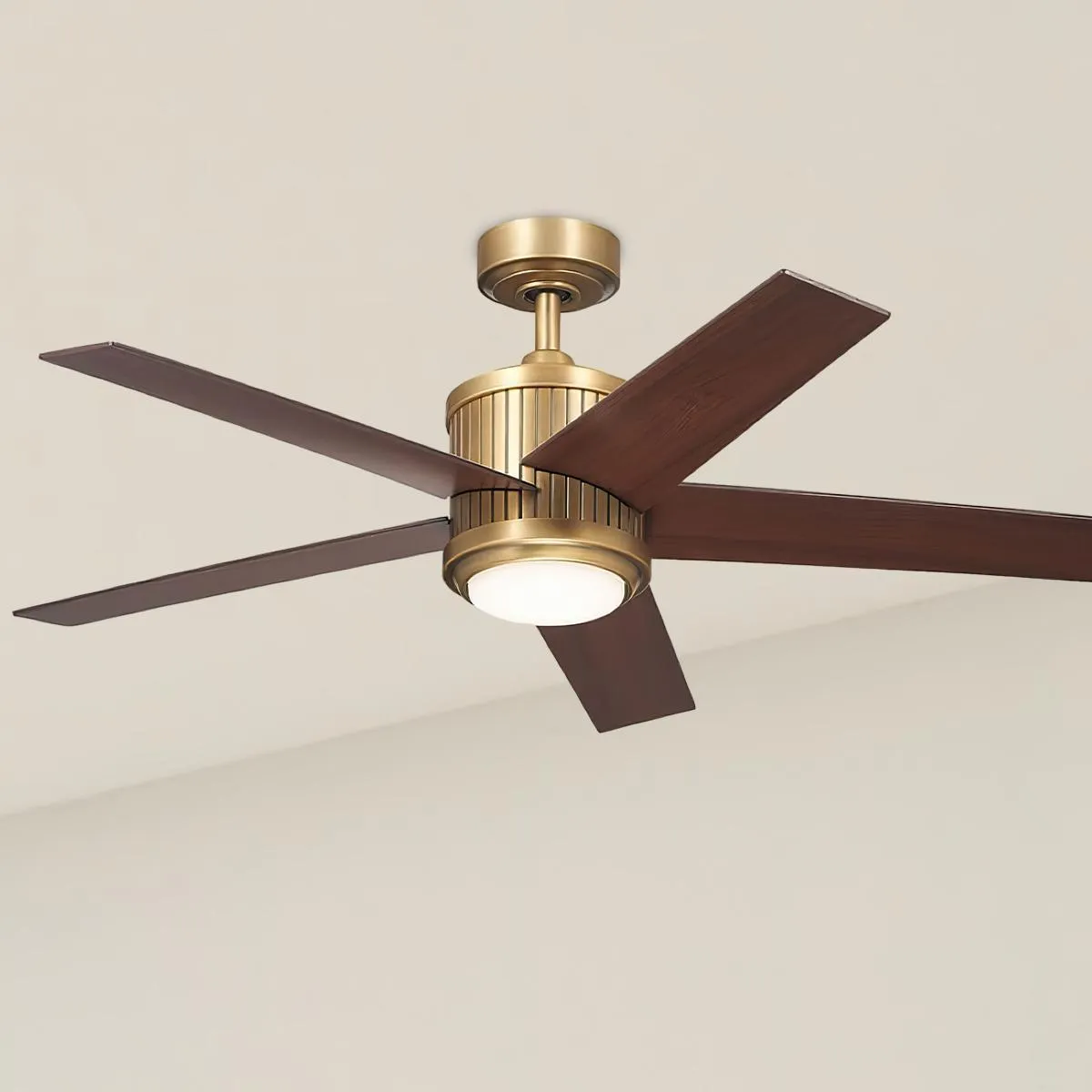 Brahm 48 Inch Natural Brass LED Indoor Ceiling Fan with Remote