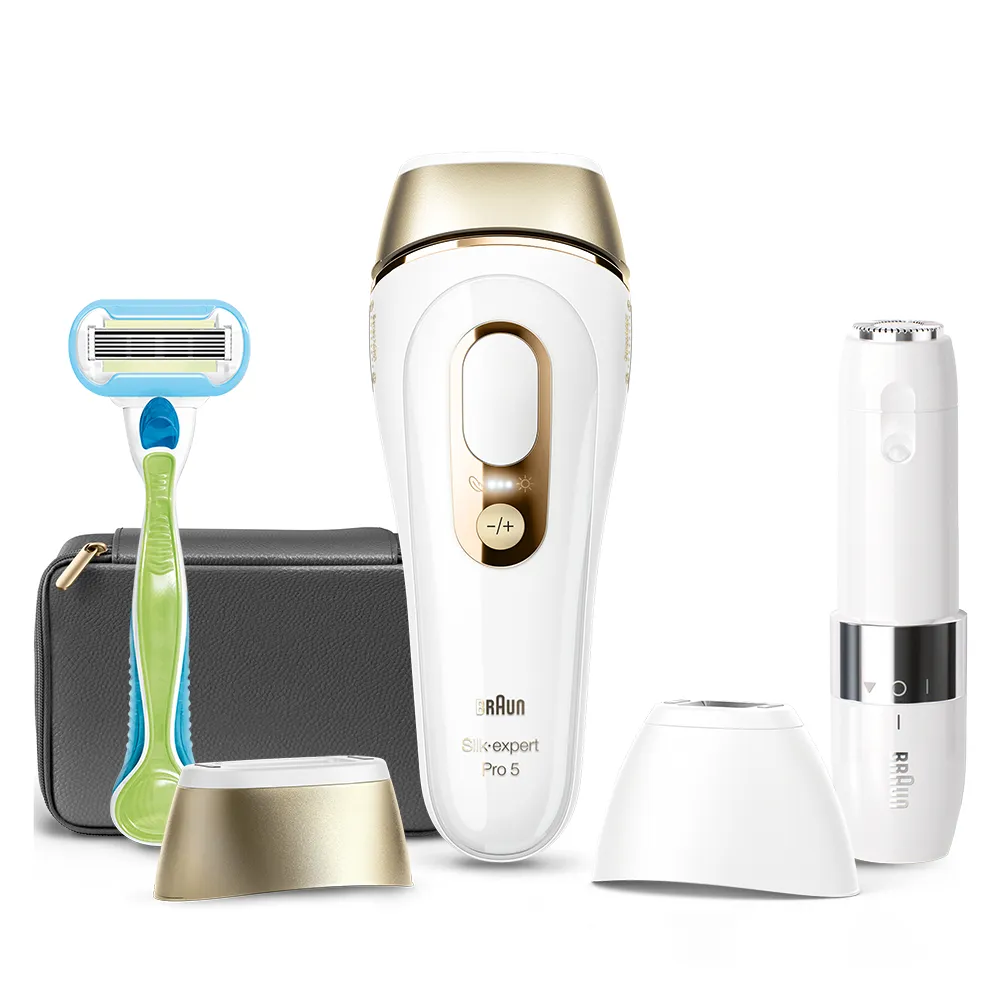 Braun IPL Silk-expert Pro 5, Home Hair Removal, Case, Venus Shaver, with 2 Heads, PL 5146