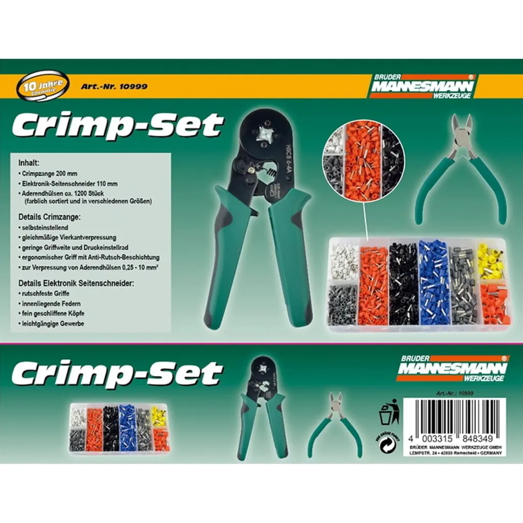 Brüder Mannesmann 1202 Piece Crimping Pliers Set