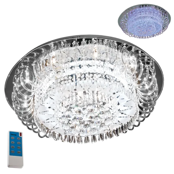 Bright Star Lighting CF097 LED Polished Chrome Flush Mount with Crystals