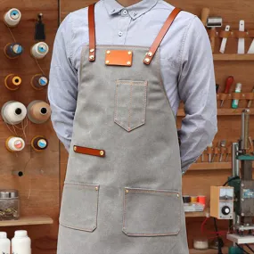 Canvas Apron Adjustable Work Apron Shop Apron Custom Logo Apron Painting Apron Server Aprons ZW189-22