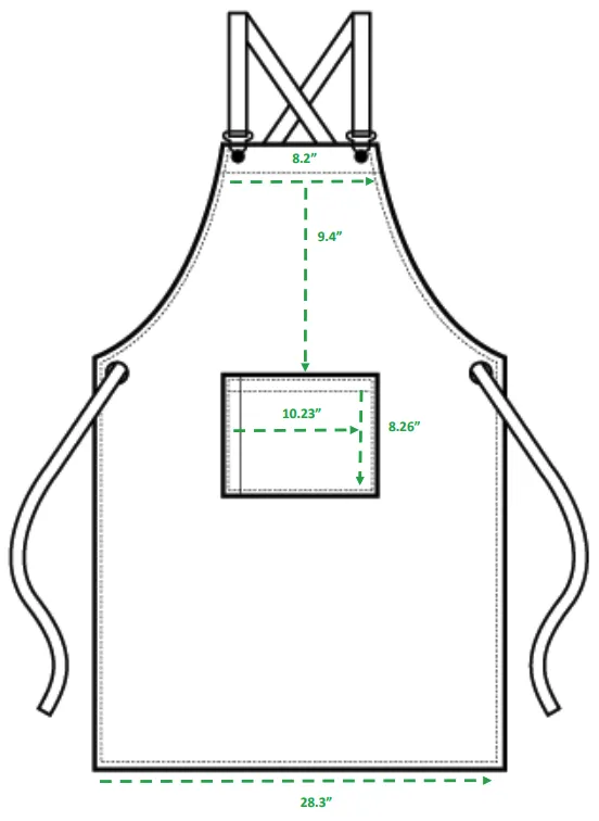 Cross Back 'Barista' Bib Adjustable Apron (1 Pocket w/ Pen Slot)