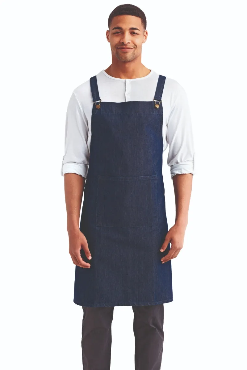 Cross Back 'Barista' Bib Adjustable Apron (1 Pocket w/ Pen Slot)